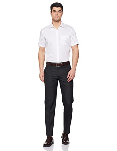 Image of PARK AVENUE Men Men's PLEATLESS Smart FIT Black Formal Trouser