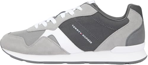 Tommy Hilfiger Runner Icon Mix Fm0fm05679 Low Top pour Homme, Gris Universel, 43 EU