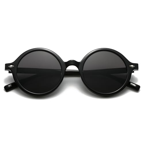 Retro Round Sunglasses for Men Womens Vintage Trendy Circle Sunglasses Costume Cosplay Sun Glasses UV400 Protection
