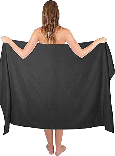 Textile Do Extra Large Super Jumbo Bath Sheet Towel 100% Egyptian Cotton XL Bath Sheets(100 x 200 cm-600 GSM) (Charcoal)