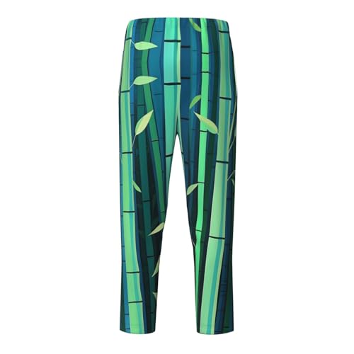 Pajama Pants Pajama Bottoms with Elastic Waistband Sleepwear Lounge Pants, Green Plants2