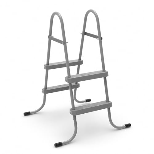 JOINLAUXE 2-Step Pool Ladders Above Ground Pool Ladder with Plastic Anti-Slip Steps 300 Lbs Heavy Duty Swimming Step Ladder for Swimming Pools Under 31.49 Inches
