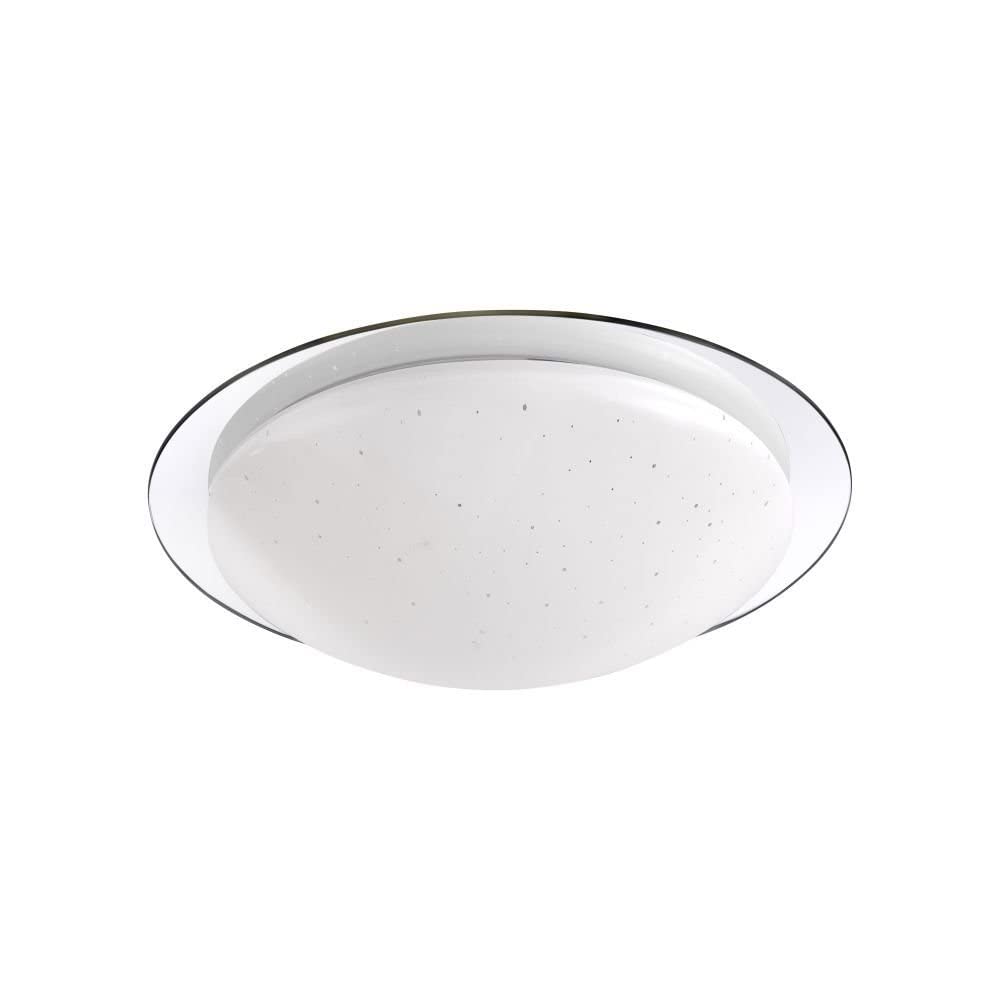 LeuchtenDirekt LED Deckenleuchte, D=38cm, Chrom, Sternenhimmel IP44 Bad | spritzwassergeschützt, Dimmbar über Wandschalter, Farbtemperatur einstellbar, Warmweiss - Kaltweiss, Badlampe