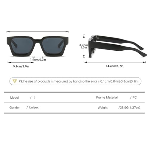 Thick Frame Small Sunglasses for Men Women Retro Rectangle Fashion Luxury Female2