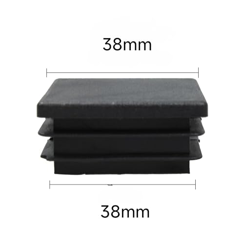 Image of Septe 1-1 /2 inch Square Plastic Plugs,Black Tubing End Plastic Caps for Square Tube, Chair Legs, Table Legs(30Pcs)