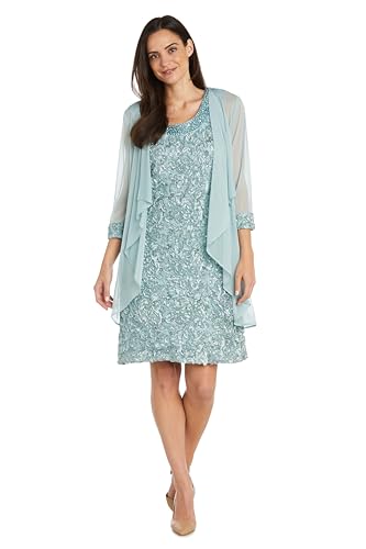 Image of R&M Richards Women's Gleaming Grace Lace Ensemble