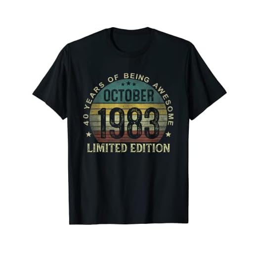 Nacido En Octubre 1983 Vintage 40 Años Regalo Hombre Camiseta