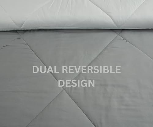Image of Galaxy Home Decor Premium Microfibre Reversible Comforter | Ultra-Soft, Lightweight & All-Season Warm Quilt | Cozy AC Blanket for Single Bed 60 inch x 90 inch | 220 GSM, Grey & Silver