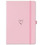 LRANKAI A5 Lined Journal Notebook for Girls Women,192 Pages Hardcover Leather Notebook for Writing,Cute A5 Diary with Heart-Shaped Notepad for Work School,Note Taking,Business (Pink)