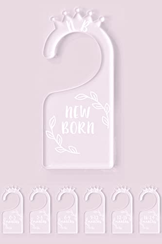 OneDream Separadores de armario para bebé, juego de 7 separadores de ropa de bebé para armario de recién nacido a 24 meses, divisor de ropa de acrílico para bebé, patrón de bricolaje por ti mismo