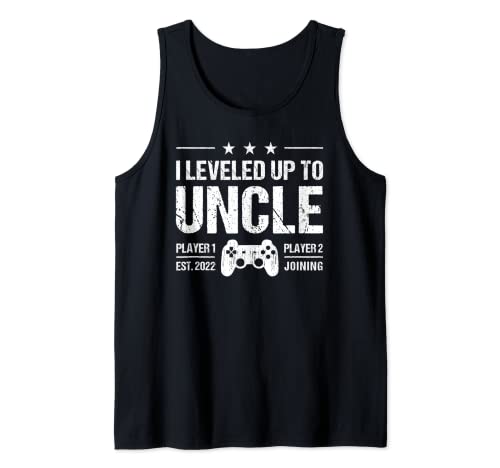 Hombre I Leveled Up To Uncle 2022 Funny Gamer Uncle Vintage Camiseta sin Mangas