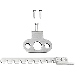 Folpus Limitador de ventana corredera de estancia abatible, limitador de marco de ventana de pestillo, de ventana de acero inoxidable, accesorios, Anzuelo Largo Blanco