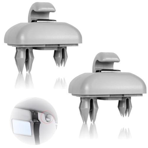 pcsfoe 2 piezas de soporte para parasol de coche, clip para parasol, gancho para parasol de coche, compatible con Au-Di A1 A3 A4 A5 Q3 Q5 (8E0 857 562) A7 B6 B7 B8 S4 S5, Gris