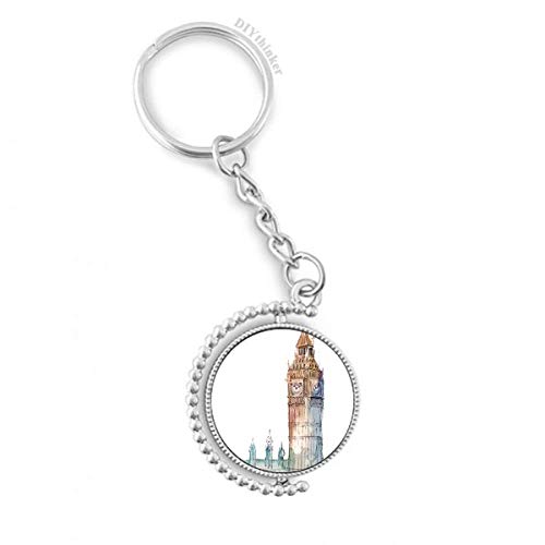 Llavero de Big Ben Gran Bretaña con anillo rotativo DIYthinker para organizar llaves
