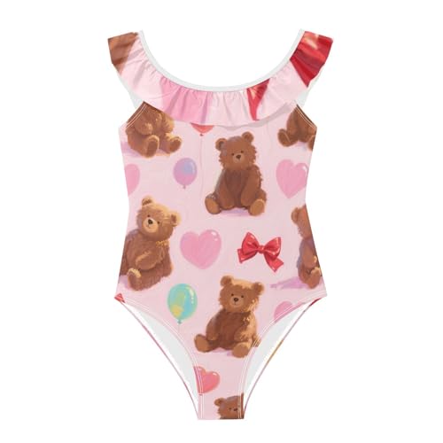 Traje de baño para niñas de 3 a 6 años de dibujos animados playa