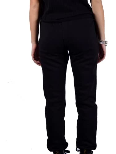 Pyrex Pantalone Donna Nero in Felpa Stampa con