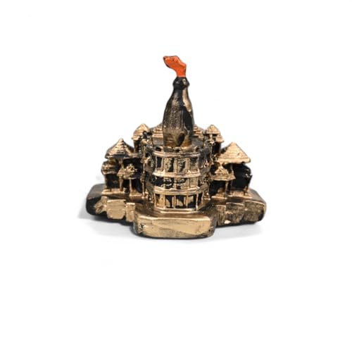 Image of Ram Mandir Ayodhya Model Authentic Design Gold Color for Home Temple Spiritual Decor Ram Mandir Replica Showpiece for Puja Room Office and Gifting