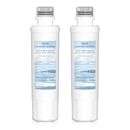 MIWF6200 Twist-in Water Filter Cartridge Compatible with Midea MRS26D5AST MF-2008-R2 Sharp SJWF200 SJG2254FS Thor Kitchen WF200 Zline MIWFT2100 RFM-W-36 Models 200 Gallon 2 Pack