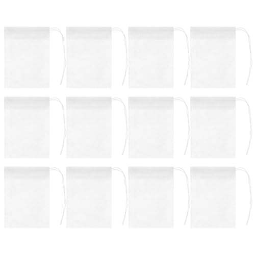 BESPORTBLE 100 Sacchetti Filtro per Tè Non Tessuto Coulisse Sacchetti Vuoti per Infusi di Tè Sfuso Spezie e Medicine Cinesi e Zuppe Uso Monouso per Casa e Cucina