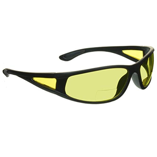 proSPORT Bifocal Sunglass Reader Night Yelow Blue Light Blocker Sport Wrap Side Shield