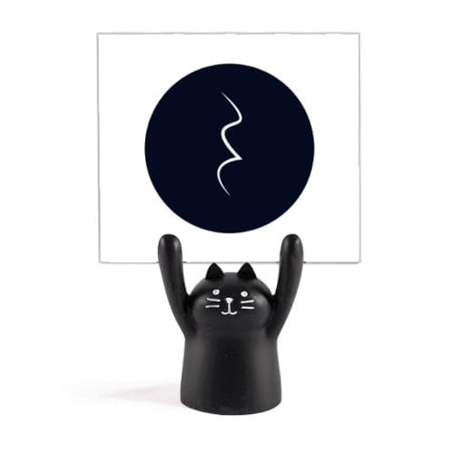Support de mémo blanc thématique chat noir le cadeau idéal pour musicien