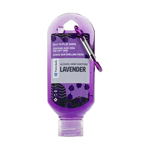 Palm Safe Lavender Alcohol Hand Sanitiser 60 ml Clip Bottles Cover