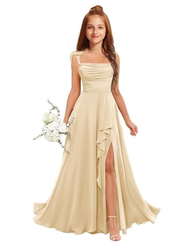 champagne junior dresses Jr Bridesmaid for Teen Girls Chiffon Flower Girl Dress Size 10-12 Spaghetti Straps Wedding Guest Party Gown: Clothing, Shoes & Jewelry Color:White Oak Vintage Black And Red line silhouette Scoop neckline LowStock:42675712393267