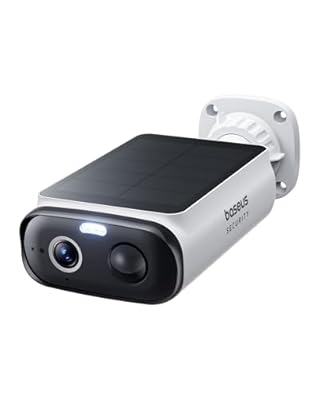 Baseus Security S1 Lite Solocam Camara Vigilancia WiFi Exterior Solar IP67 Camara IP Seguridad Bateria 2K 135° Visión Nocturna a Color Sin Cargos Detección Humana Compatible con Alexa y Google
