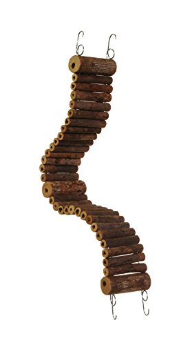 Image of Prevue Pet Products Natural Wonder Walk Ladder - Small Hanging Wooden & Wire Activity Ladder Toy for Small Birds, Gerbils, Hamsters & Mice, Bendable Cage Accessories for Enrichment & Foot Exercise