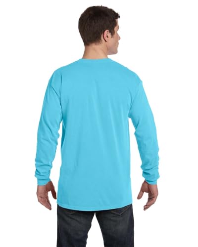 Image of Chouinard T Shirt 6014 Basic Unisex Cotton Long-Sleeve Tee 2XL Lagoon Dirdye