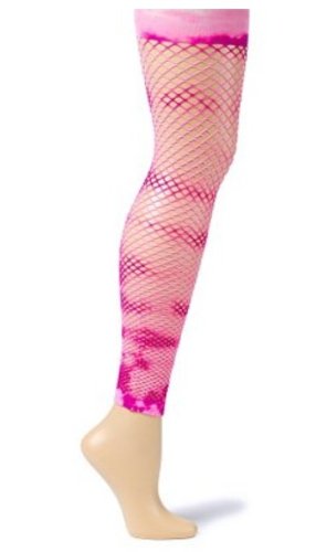 Footless Tights Fishnet TIE DYE Pink S/M2