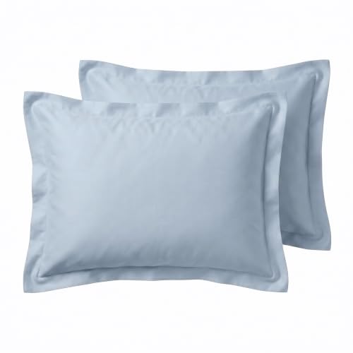 Image of Huesland Premium 100% Cotton Luxe Soft Touch 300 Thead Count Pillow Cover Set of 2 - Greyish Blue