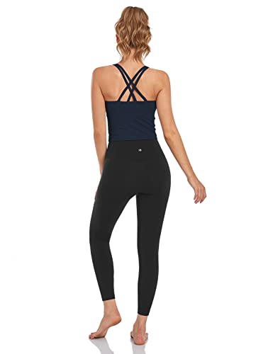 Image of HeyNuts Longline Zeal Bras Medium Impact Wirefree Sports Bras Workout Crop Tank Tops with Removable Pads, A-D Cups