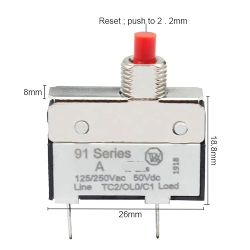 Disyuntor Serie 91 1A con interruptor protector de sobrecarga magnetotérmico miniatura 3