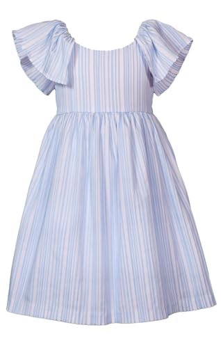 Bonnie Jean Girls Size 4-16 Stripe Jacquard Bow Back Party Dress