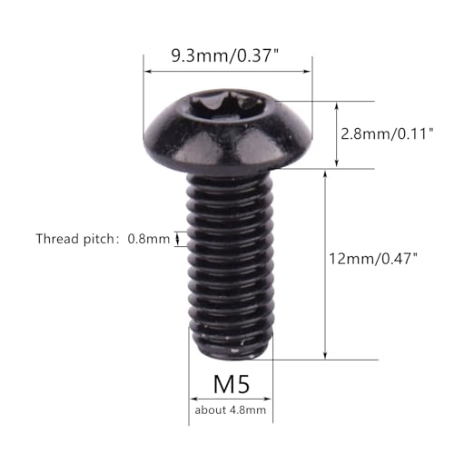 Image of 12PCS Stainless Steel M5 x 12mm Holder Torx Head Bolt Screw for Bicycle Water Bottle Cage (M5x12mm)