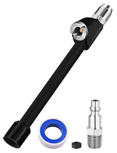 SAFELIFE Extended Reach Straight Foot Dual Head Air Chuck 1/4 FNPT Tire Chuck for Truck Tractor Trailer Semi Truck Dually RV & Car
