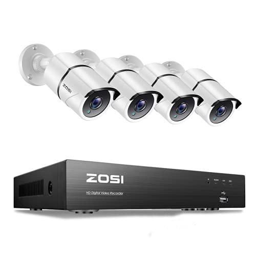 ZOSI 4K Ultra HD 800万画素 防犯カメラセット 4台 防犯カメラ 監視カメラ 屋外 防犯カメラ4台セット H.265+映像圧縮技術 800万画素 防犯レコーダー 4ch デジタルレコーダー hdd 4K監視レコーダー 録画 屋外カメラ4台 ip67防水カメラ 金属製 暗視撮影 モーション検知 室内 屋外日本語システム