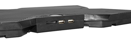 XtremPro-Portable-Metal-Mesh-Laptop-Cooler-Cooling-Pad-4-Quiet-Fans-wRed-LED-Light-Adjustable-Height-Up-to-17-Inch-Notebook-2-USB-Interface-wSpeed-Control-Switch-Non-Slip-Black-11148