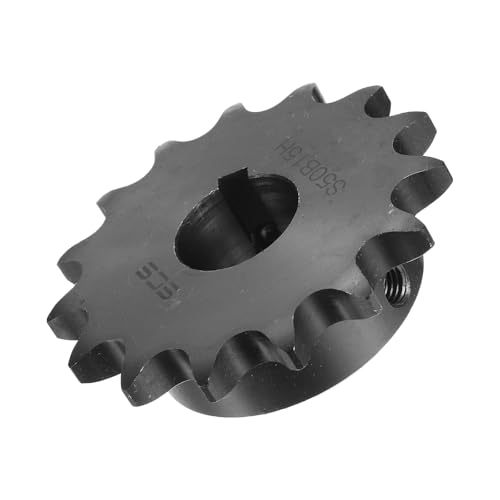 Image of uxcell #50 Chain Roller Sprocket B Type, 1 inch Bore 15 Tooth Single Strand Chain Sprocket, Carbon Steel, Keyway with Set Screws