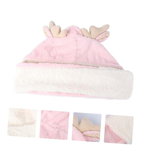 Homoyoyo Cute Fawn Ears Scarf Set Warm One-Piece Hat and Scarf Birthday Comfortable and Stylish Winter Wear Pink3