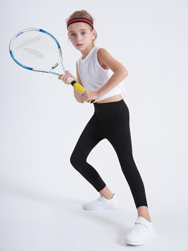 DIPUG Girls Athletic Leggings with Pockets for Stretchy Pants Running Gym Dance Yoga and Sports2