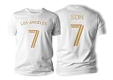 Gridiron Grip Son Heung-min Los Angeles Soccer Football T-Shirt Cotton Shirt (US, Alpha, Small, White)
