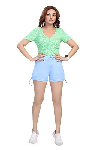 Image of TWGE Womens Cotton Hot Shorts - Short Pants for Ladies Stretchable Athletic Shorts Comfortable Fit with Elastic Waistband - Active Wear Ideal for Gym Yoga & Nightwear