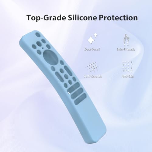 Image of Silicone Cover Case Compatible with Sony Bravia Smart Tv 2023 2024 2025 Voice Remote RMF-TX910U (Luminious Blue) [Remote NOT Included]