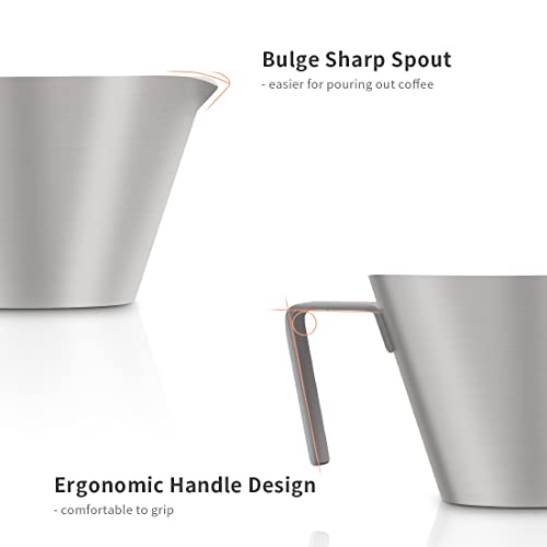 Espresso Measuring Cup Stainless Steel - Set Of 2Pcs Espresso Shot Cups With Handle And Spout Coffee Milk Frothing Pitcher Cup #TOP1