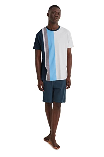 C&A Herren Shorty 2er Pack|Set Regular Fit Unifarben|Streifen Baumwolle L