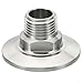 304 Stainless Steel 1.5 Inch Tri-Clamp Adaptor, 50.5mm Sanitary Tri-Clover Fitting to 1/2