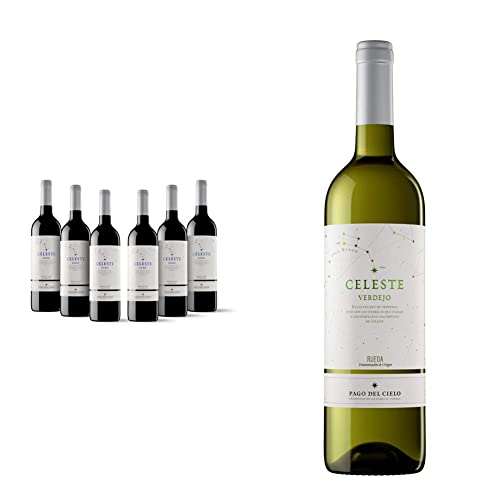 Pago Del Cielo Celeste Roble, Vino Tinto - 6 Botellas De 75 Cl, Total: 4500 Ml Celeste Verdejo, Vino Blanco - 750 Ml Pago Del Cielo Celeste Roble, Vino Tinto - 6 Botellas De 75 Cl, Total: 4500 Ml Celeste Verdejo, Vino Blanco - 750 Ml