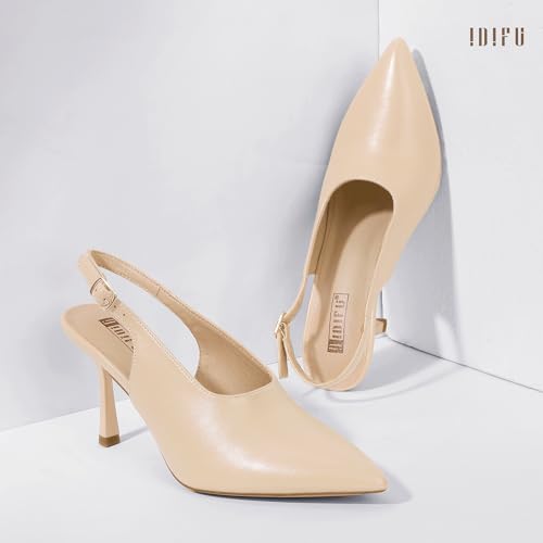 IDIFU IN4 Slingback Closed Toe Heels Women's Pumps High Stiletto Pointed Toe Heels Prom Wedding Work Dress Shoes for Women Dressy Comfortable Sexy Trendy Fashion Pumps Shoes4